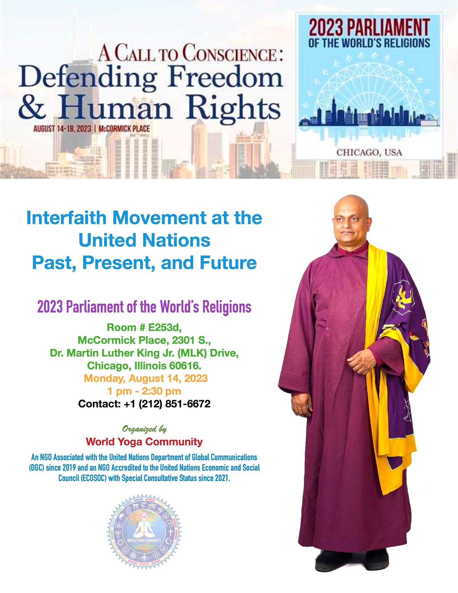 Twelve Gates Leader Guru Dileepji Leads Sessions at the Chicago Parliament of the World’s Religions